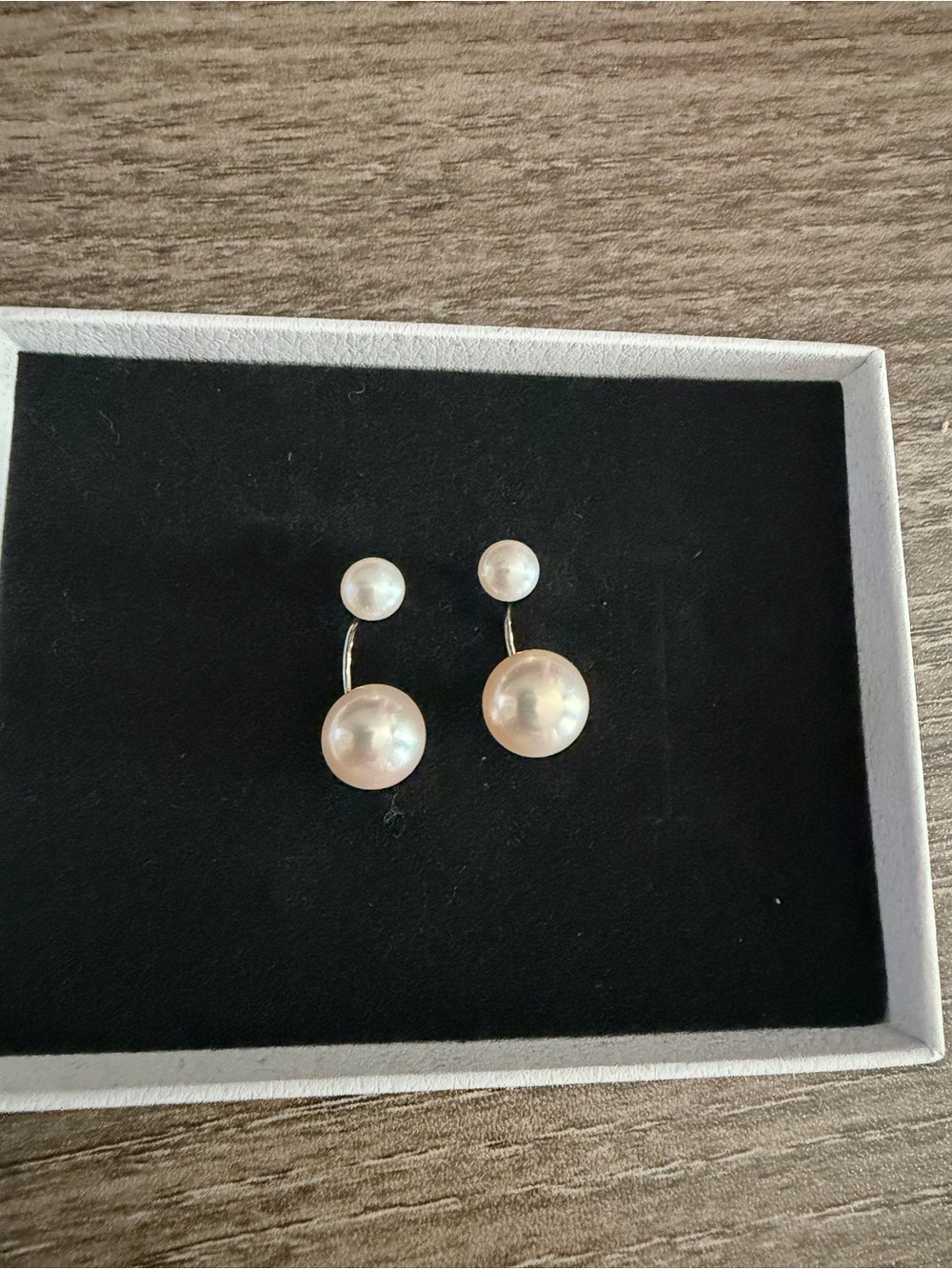 Elegant White Pearl Double-Back Earrings